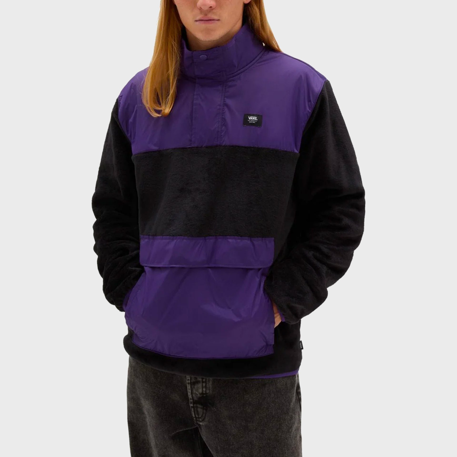 Vans Mammoth Quarter Zip Sweatshirt Black Violet Indigo ManGo Surfing