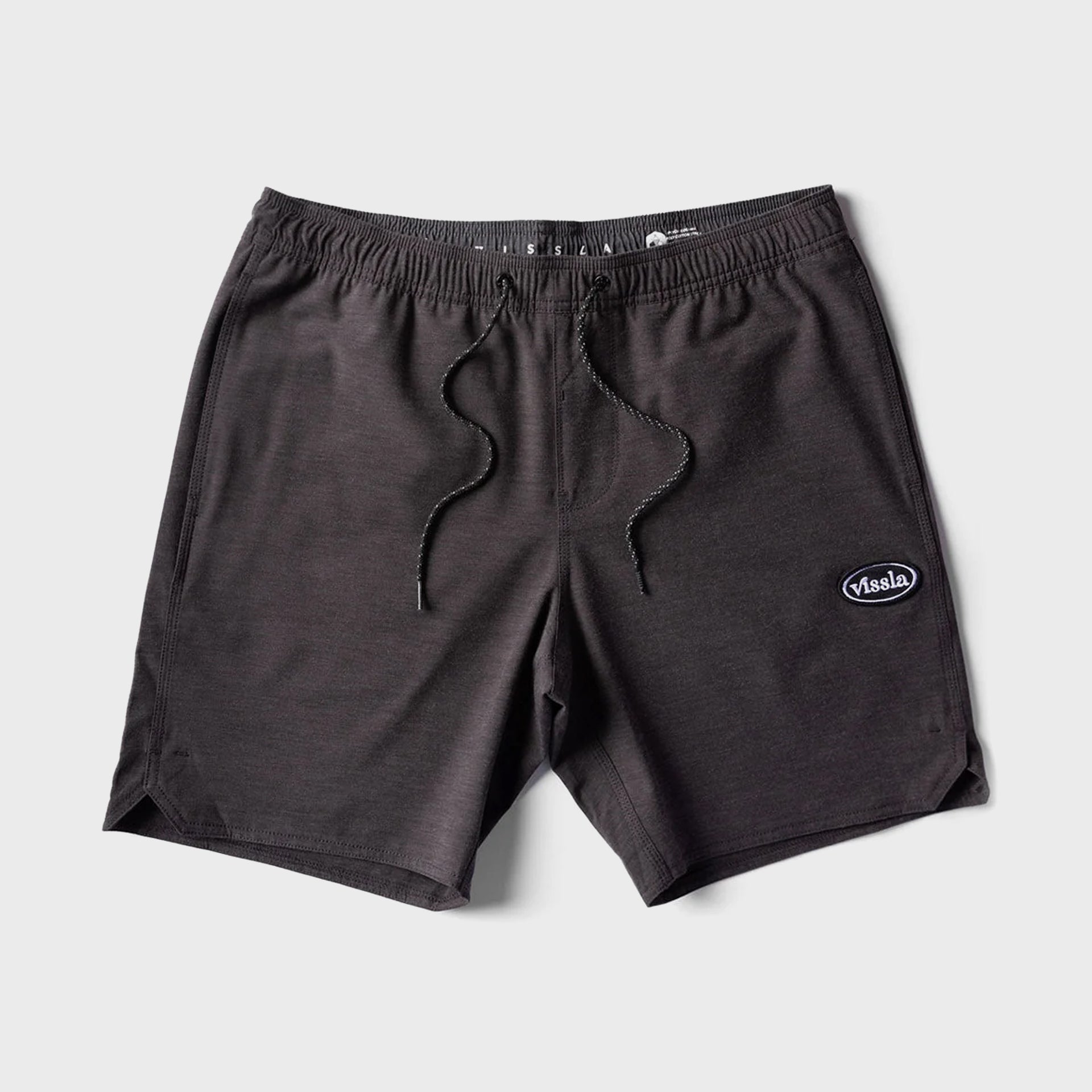 Vissla Mens Solid Sets 17.5" Ecolastic Boardshorts - Black - ManGo Surfing