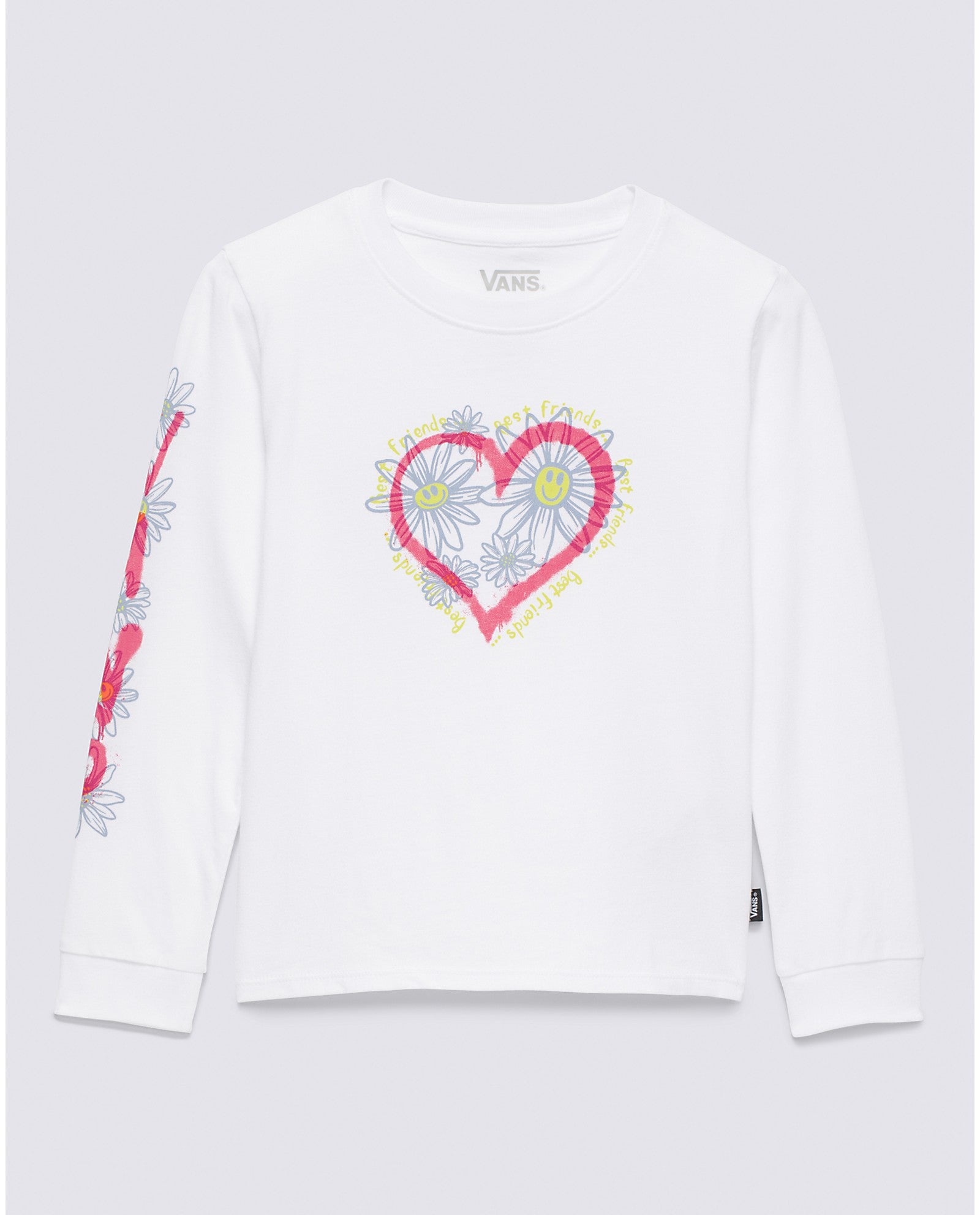 Vans Little Kids Daisy Hearts Long Sleeve T Shirt White