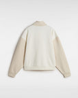 Vans Womens Colorblock Half Zip Mock Neck Sweatshirt - Marshmallow/Oatmeal - ManGo Surfing