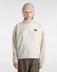 Vans Womens Colorblock Half Zip Mock Neck Sweatshirt - Marshmallow/Oatmeal - ManGo Surfing