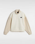 Vans Womens Colorblock Half Zip Mock Neck Sweatshirt - Marshmallow/Oatmeal - ManGo Surfing