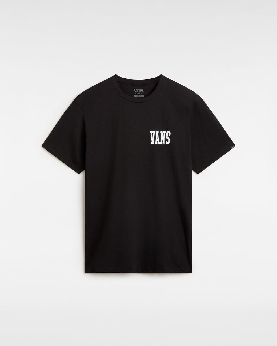 国内配送 VANS MENS  LOGO SS TEE BLACK VANS MENS LOGO T SHIRT BLACK WITH WHITE PREMIUM T SHIRT NEW