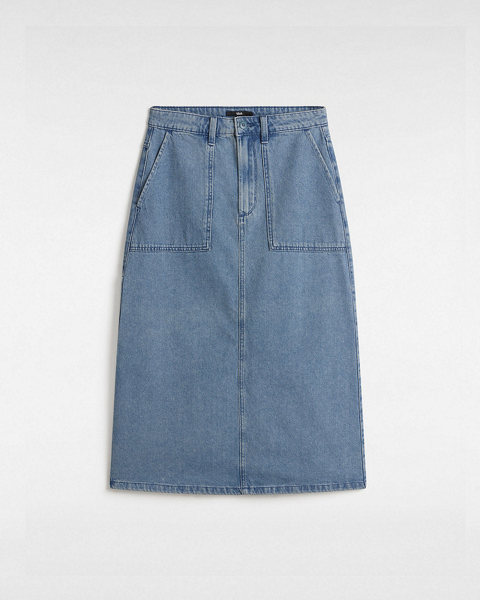 Vans Womens Union Denim Carpenter Skirt - Stone Wash - ManGo Surfing