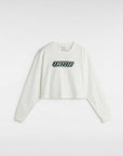 Vans Womens Retro V Hook and Loop Relaxed Long Sleeve Crop T-Shirt - Marshmallow - ManGo Surfing