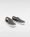 Vans Kids Checkerboard Classic Slip-On Shoes (4-8 years) - Black/Pewter - ManGo Surfing