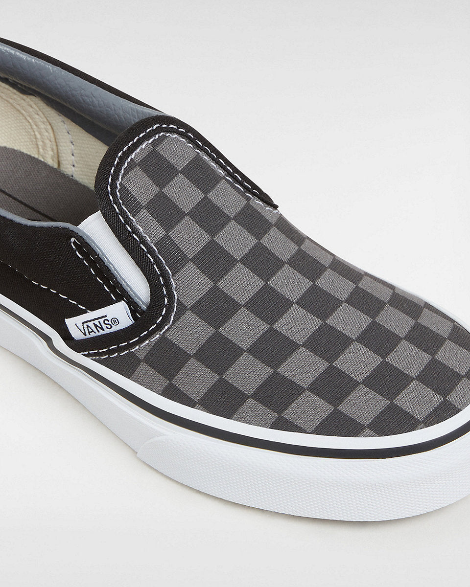 Vans Kids Checkerboard Classic Slip-On Shoes (4-8 years) - Black/Pewter - ManGo Surfing