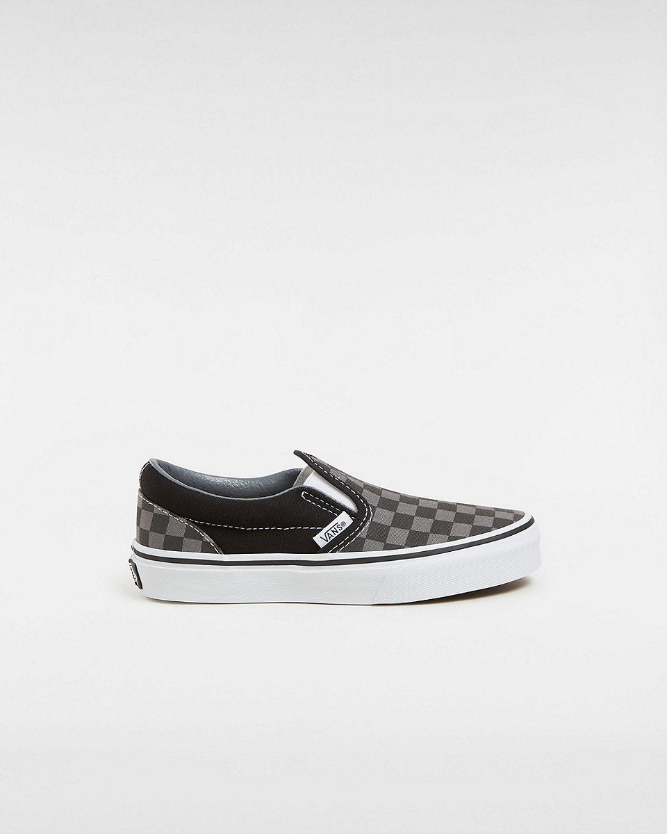 Vans Kids Checkerboard Classic Slip-On Shoes (4-8 years) - Black/Pewter - ManGo Surfing