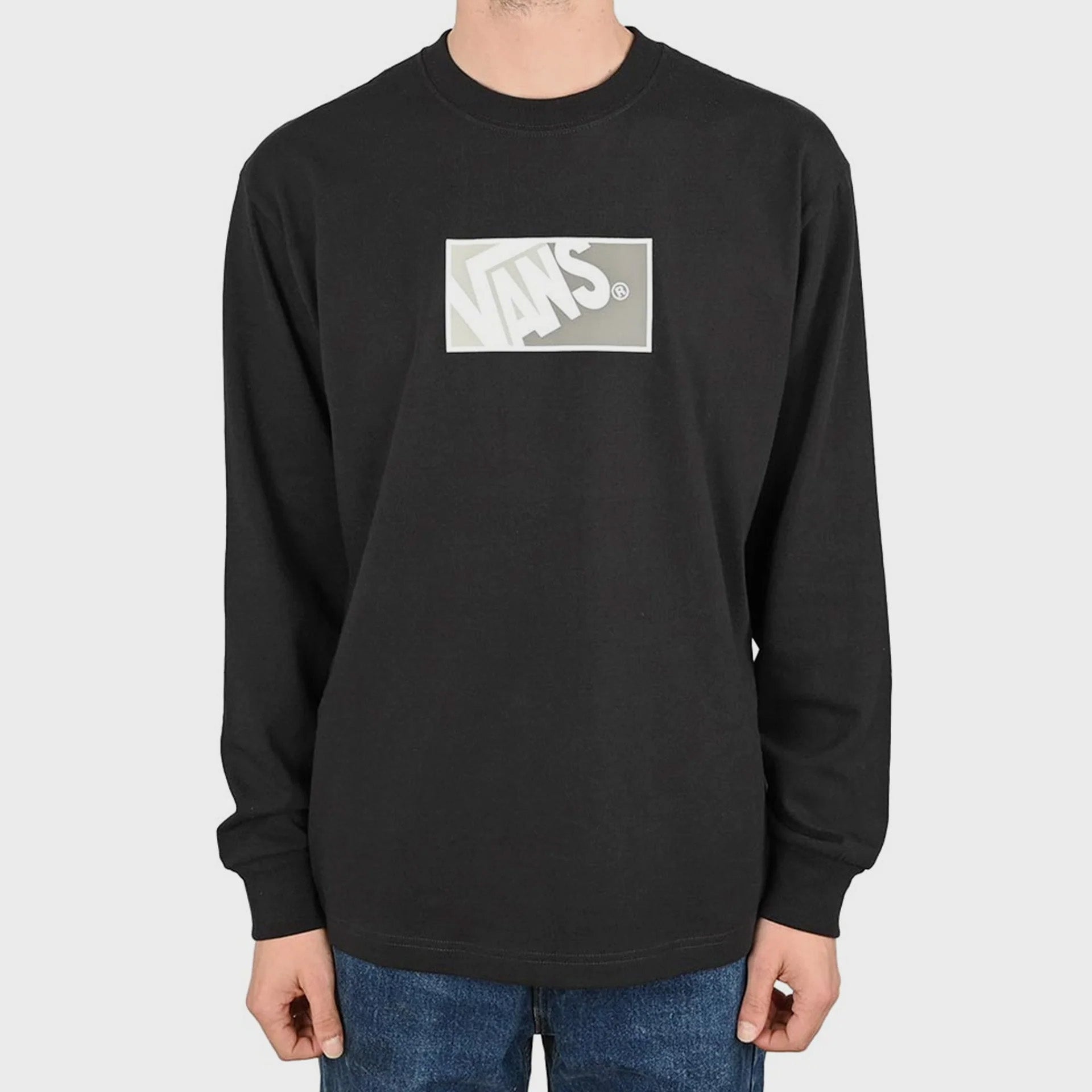 Vans Mens Original Standards Block Long Sleeve T-Shirt - Black/Drizzle