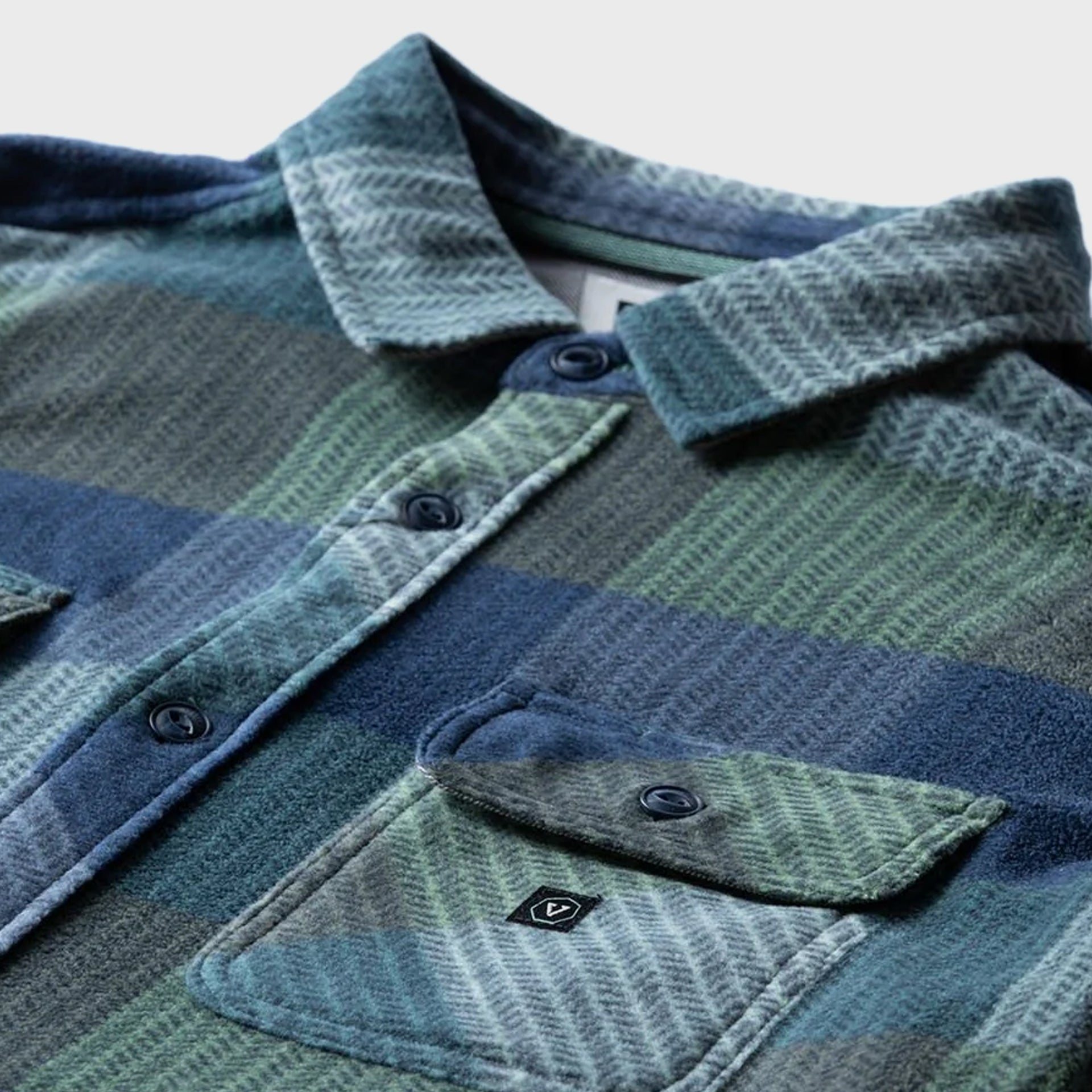 Vissla Mens Eco-zy Long Sleeve Polar Flannel Shirt - Dusty Green - ManGo Surfing