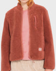 Volcom Womens Wuzer Fuzzar Sherpa Sweatshirt - Chestnut Brown - ManGo Surfing