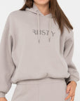 Rusty Womens Signature Oversize Hoodie - Grey Cloud - ManGo Surfing