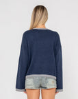 Rusty Womens Rider Relaxed Crew Neck Knit - Navy