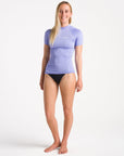C-Skins Womens Nuwave UV Skins Basics Short Sleeve Vest - Lilac/White