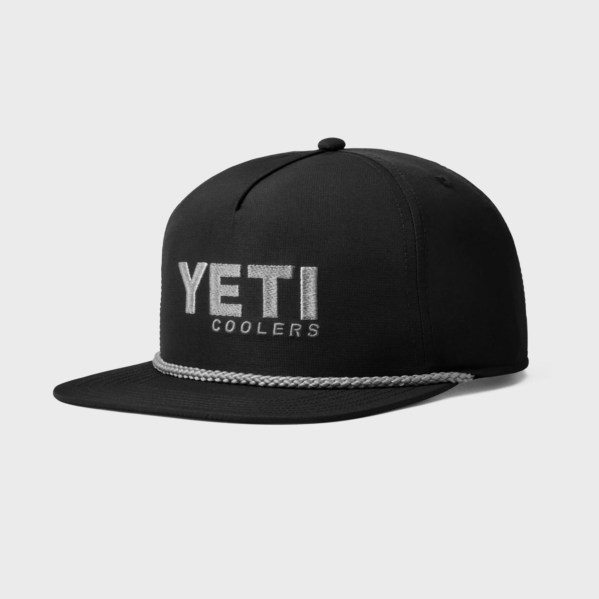 Yeti Coolers Mid Pro Flat Brim Rope Hat - One Size - Black - ManGo Surfing