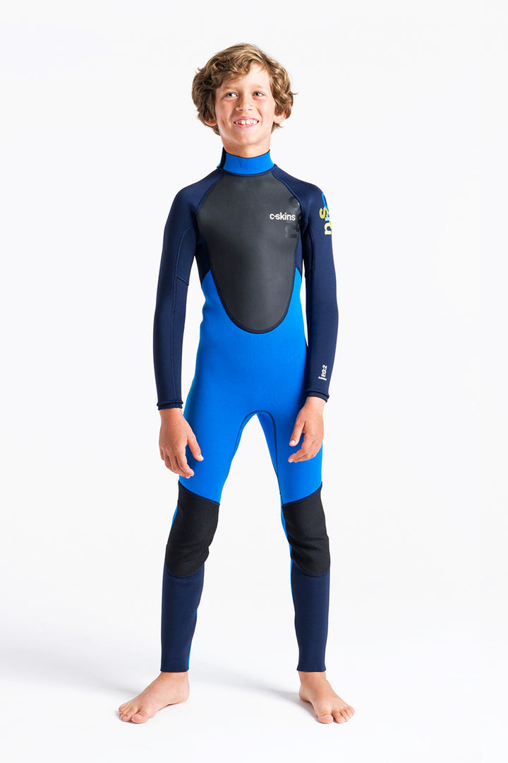 C-Skins Element 3/2 Jnr Unisex Steamer - Cyan/Slate/Multi - ManGo Surfing