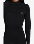 Billabong Womens 4/3mm Foil Back Zip Wetsuit - Black - ManGo Surfing