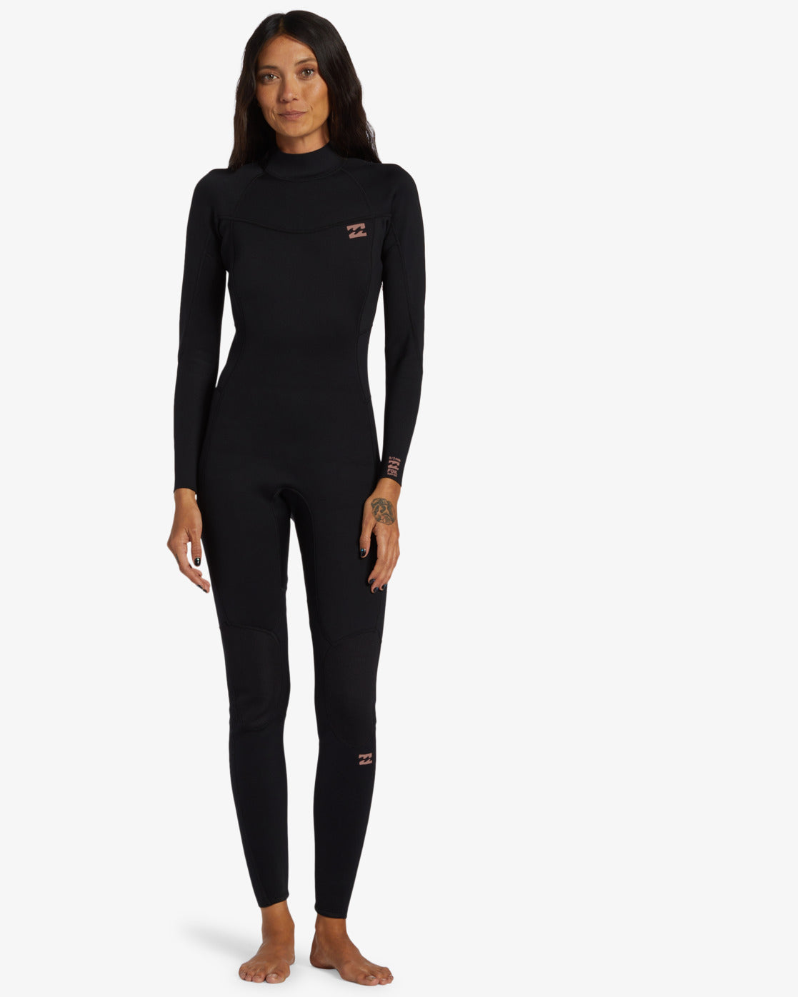 Billabong Womens 4/3mm Foil Back Zip Wetsuit - Black - ManGo Surfing