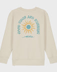 Aloha Kids Good Vibes Long Sleeve Crew Sweatshirt - Natural