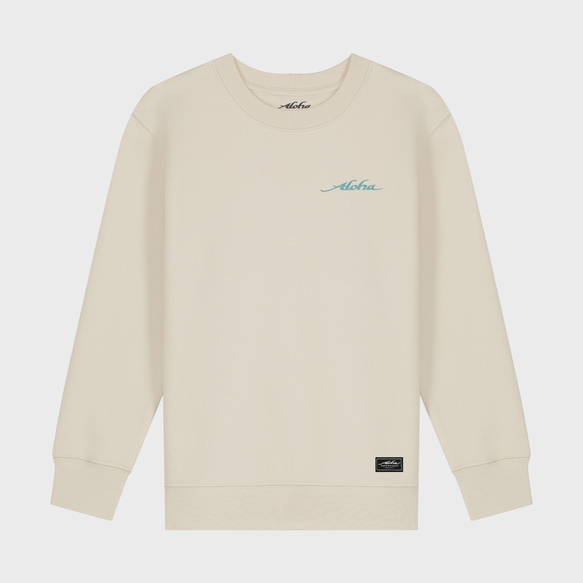 Aloha Kids Good Vibes Long Sleeve Crew Sweatshirt - Natural - ManGo Surfing