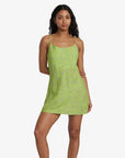 RVCA Womens Macarthur Mini Dress - Neon Green - ManGo Surfing