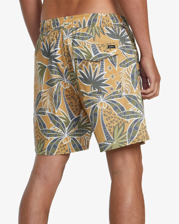 RVCA Mens Barnes Elastic 17" Swim Shorts - Camel - ManGo Surfing