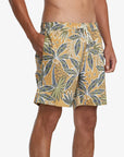 RVCA Mens Barnes Elastic 17" Swim Shorts - Camel - ManGo Surfing