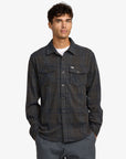 RVCA Mens Vacancy Flannel Long Sleeve Shirt - Mushroom - ManGo Surfing