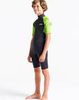 C-Skins Element 3/2 Junior Shortie Wetsuit - Anthracite/Lime Multi - ManGo Surfing