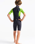 C-Skins Element 3/2 Junior Shortie Wetsuit - Anthracite/Lime Multi - ManGo Surfing