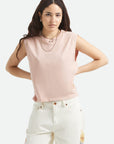 Brixton Womens Carefree Organic Garment Dye Muscle Tank - Silver Pink