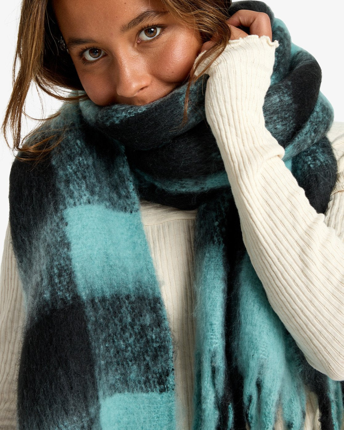 Billabong Womens On The Frindges Scarf - Misty Blue