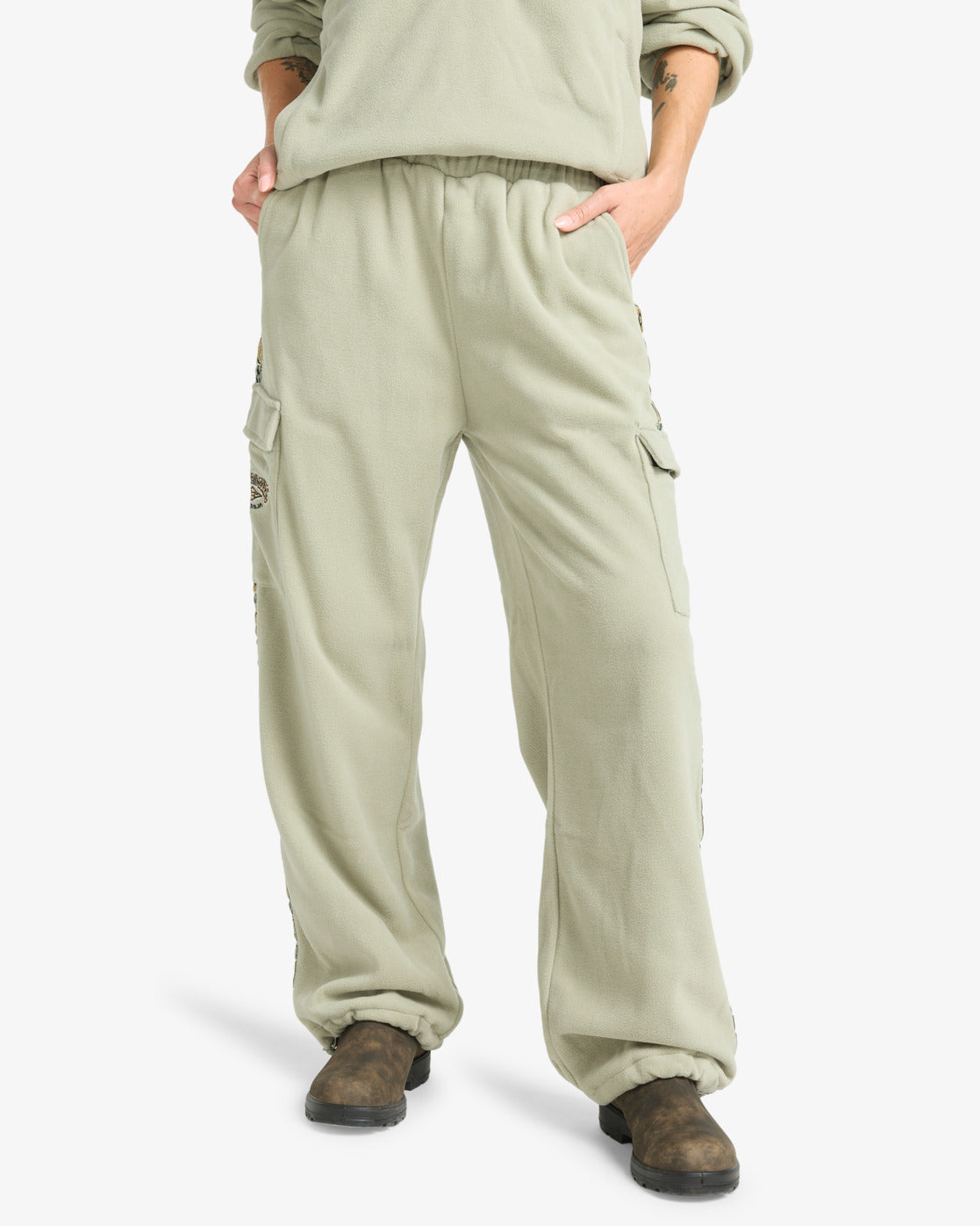 Billabong Womens Winter Camp Cargo Tracksuit Bottoms - Seagrass - ManGo Surfing