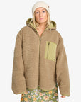 Billabong Womens Oceanside Hooded Reversible Jacket - Green Tea - ManGo Surfing