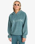 Billabong Womens Ready To Go Polar Fleece Hoodie - Slate Blue - ManGo Surfing