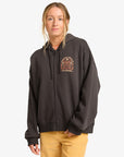 Billabong Womens El Sol Zip Up Hoodie - Off Black - ManGo Surfing