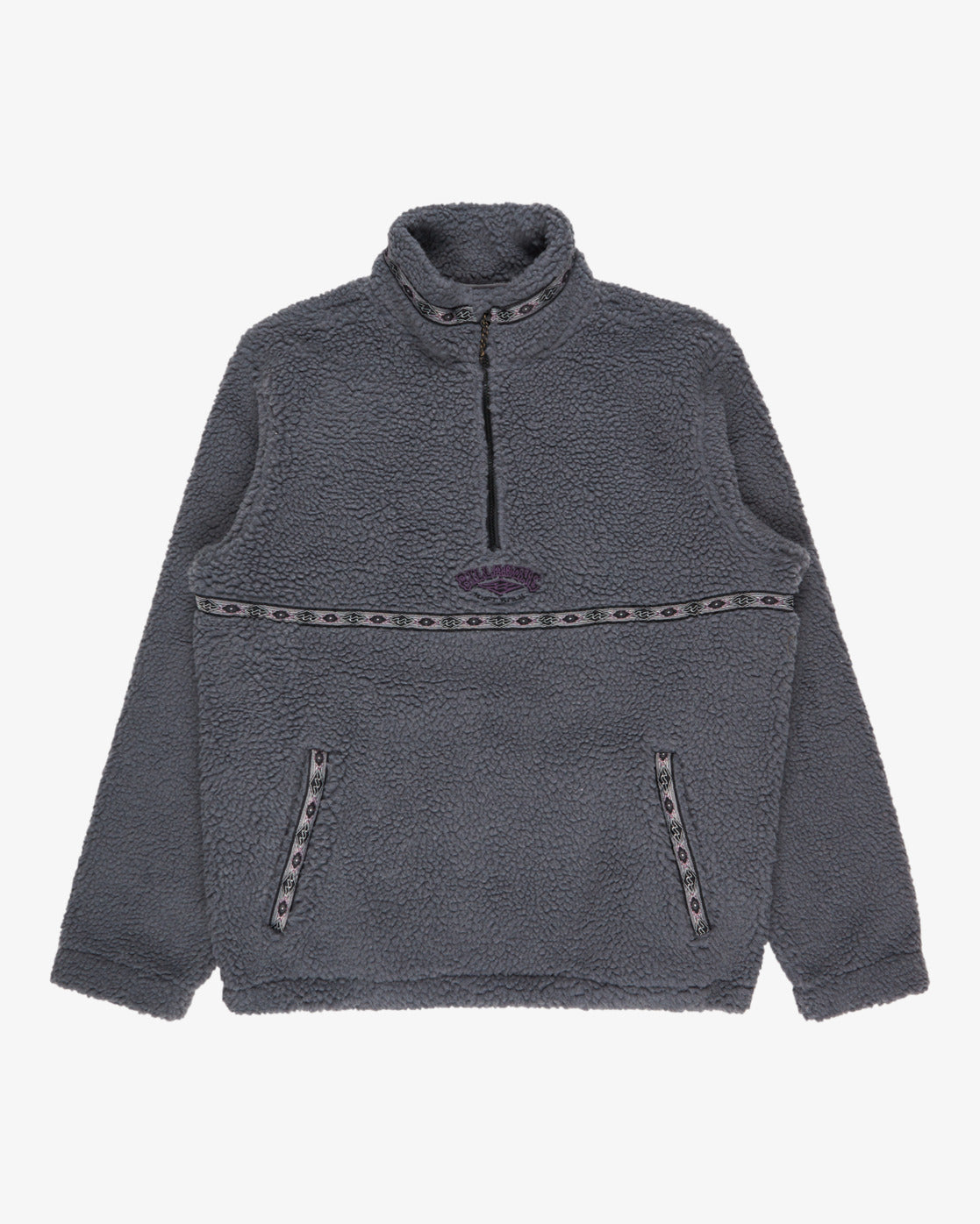 Billabong Mens Boundary Tombstone Half Zip Mock Neck Fleece - Pewter - ManGo Surfing