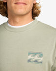 Billabong Mens Foundation Crew Sweatshirt - Grey Green - ManGo Surfing