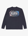 Billabong Mens The Bay Wave Washed Long Sleeve T-Shirt - Dark Navy - ManGo Surfing
