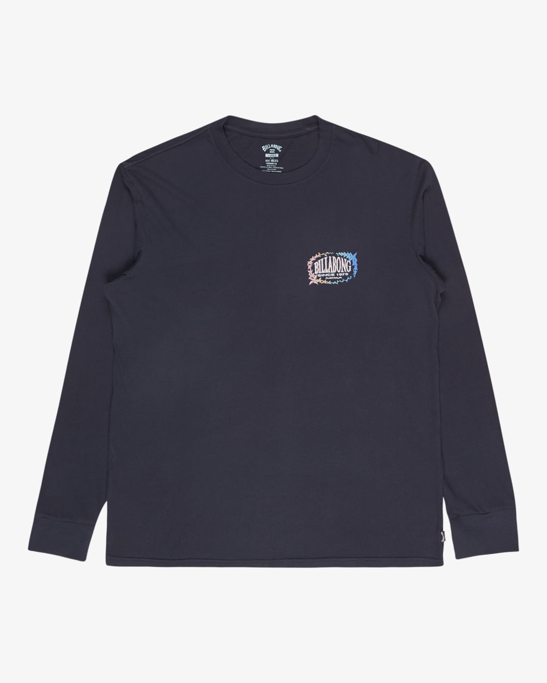 Billabong Mens The Bay Wave Washed Long Sleeve T-Shirt - Dark Navy - ManGo Surfing