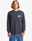 Billabong Mens The Bay Wave Washed Long Sleeve T-Shirt - Dark Navy - ManGo Surfing