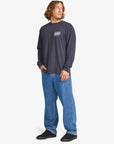 Billabong Mens The Bay Wave Washed Long Sleeve T-Shirt - Dark Navy - ManGo Surfing