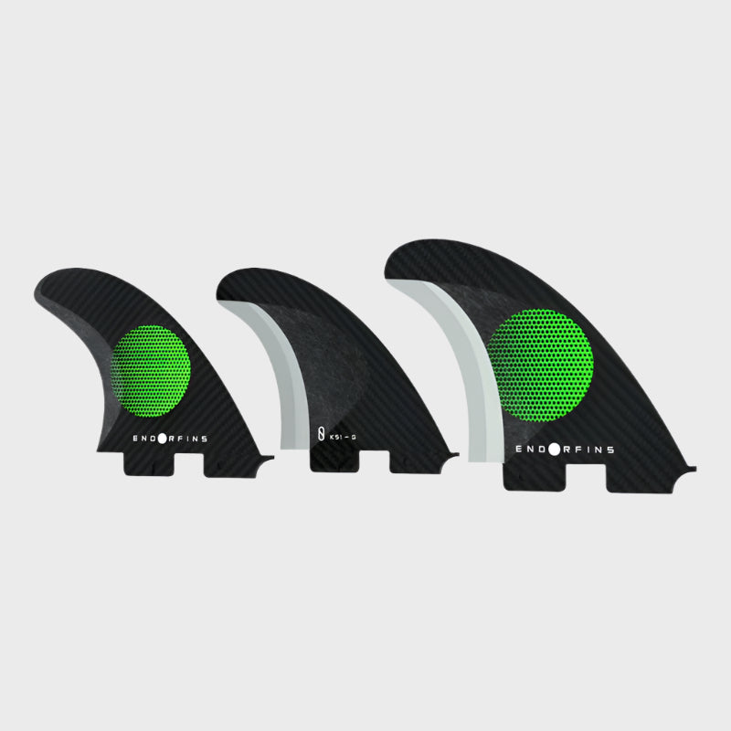 Endorfins Slater KS1 3 Fin Small 2 Tab - Black/Green - ManGo Surfing