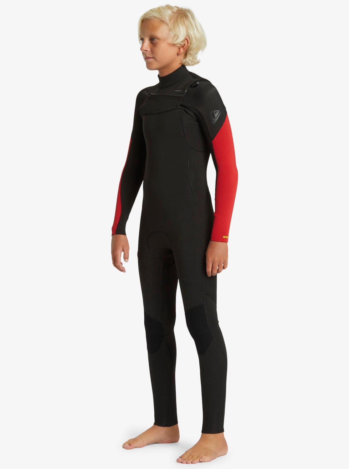 Quiksilver Boys 3/2mm Everyday Sessions Chest Zip Wetsuit (8-16 Years) - High Risk Red - ManGo Surfing