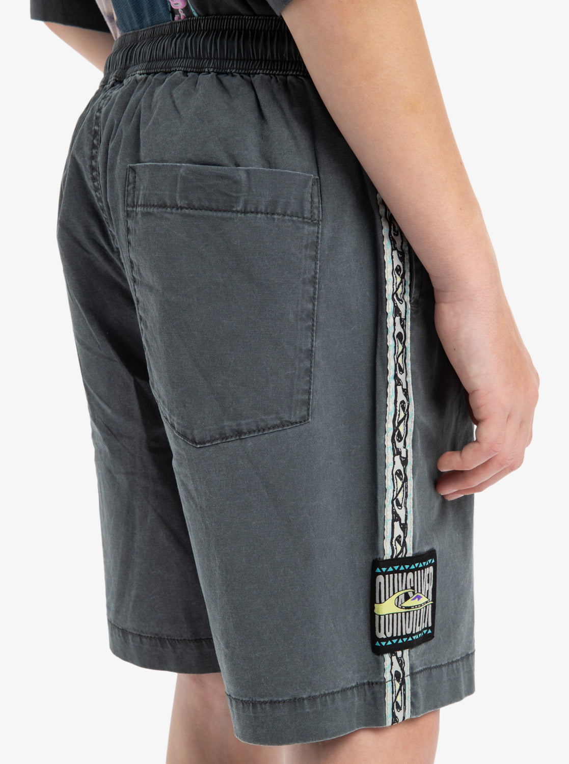 Quiksilver Boys Taxer Global Heat Elastic Waist Walkshorts (8-16 Yrs) - Dark Shadow - ManGo Surfing