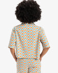 Quiksilver Womens Dad Short Sleeves Shirt - Brittany Blue Florever - ManGo Surfing