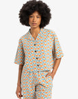 Quiksilver Womens Dad Short Sleeves Shirt - Brittany Blue Florever - ManGo Surfing