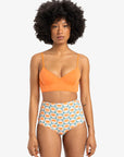 Quiksilver Womens Melly Medium Coverage Bikini Top - Coral Gold - ManGo Surfing