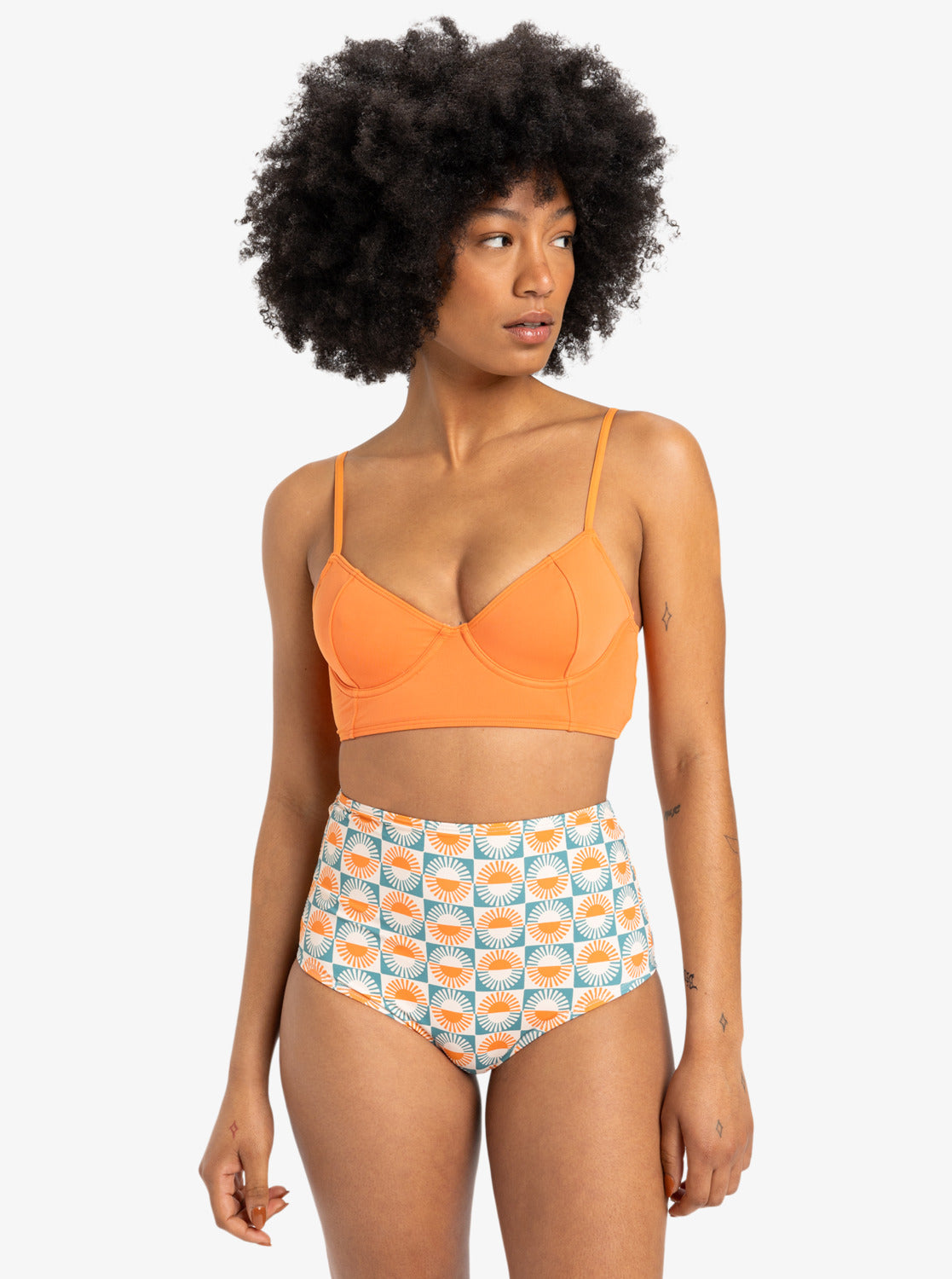 Quiksilver Womens Melly Full Coverage Bikini Bottoms - Brittany Blue Forever - ManGo Surfing