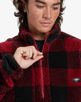 Quiksilver Mens Mercury Woodlands Half Zip Sherpa Jacket - Woodlands Biking Red